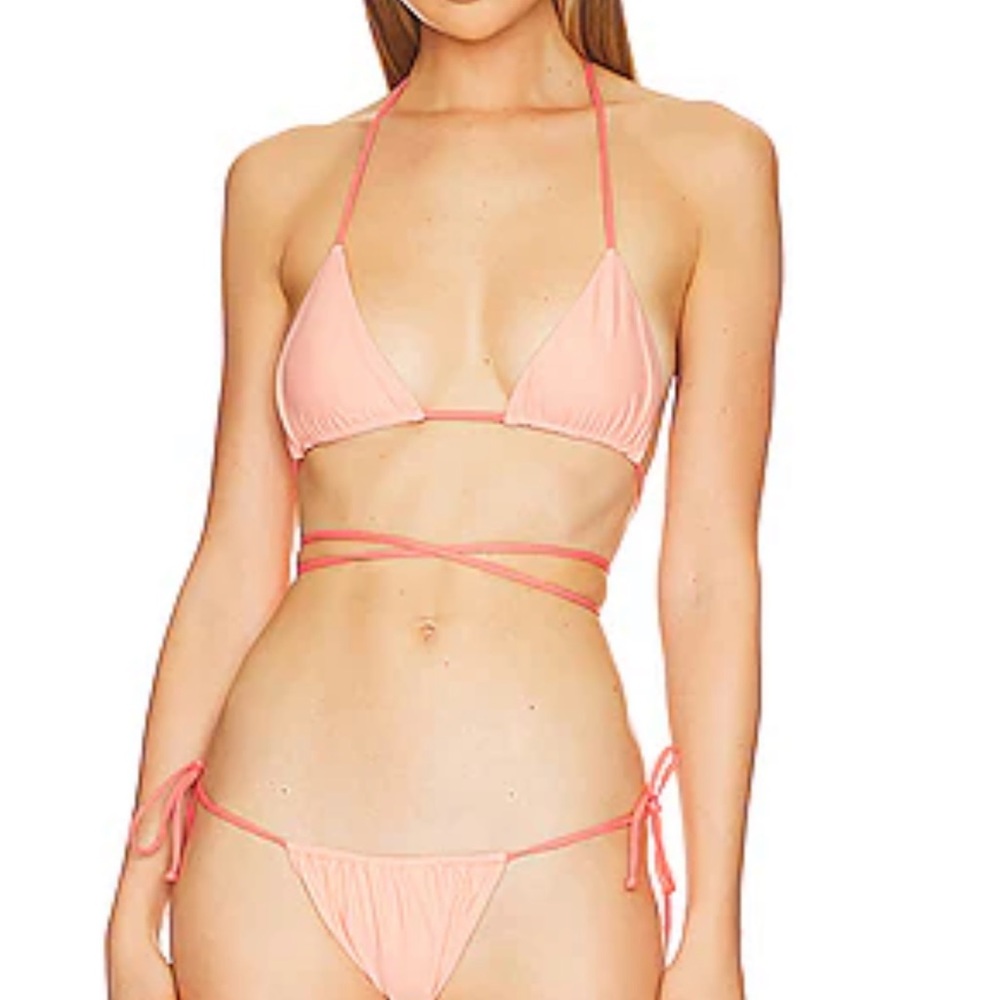 Lovers + Friends Coral Bikini Top